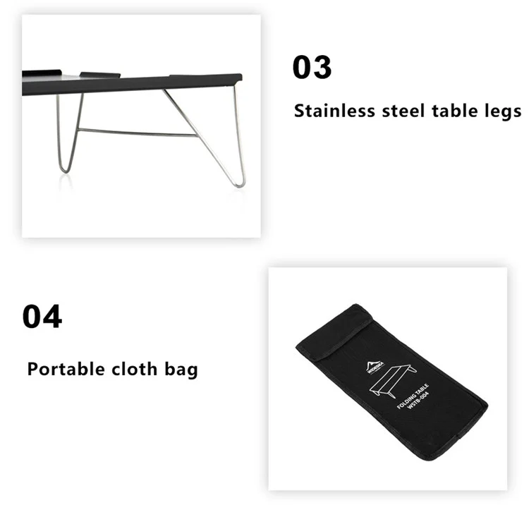 WIDESEA Outdoor Camping Detachable Aluminum Alloy Folding Table with Stainless Steel Legs