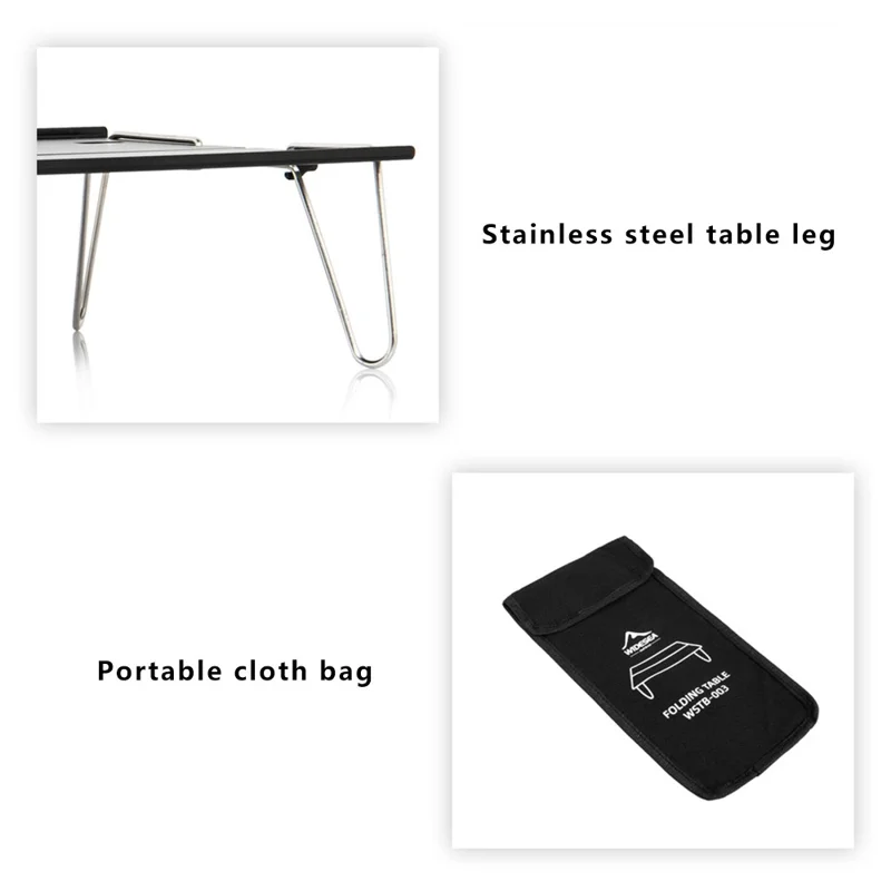 WIDESEA WSTB-004 Mesa de Alumínio Leve de Liga Dobrável com Pernas de Aço Inoxidável para Camping ao Ar Livre