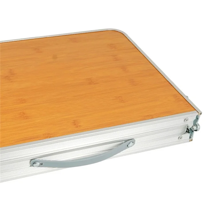 CLS 61cmx40.5cmx27cm Mesa de Piquenique e Acampamento Ao Ar Livre, Bambu + Liga de Alumínio Dobrável com Bolsa de Armazenamento