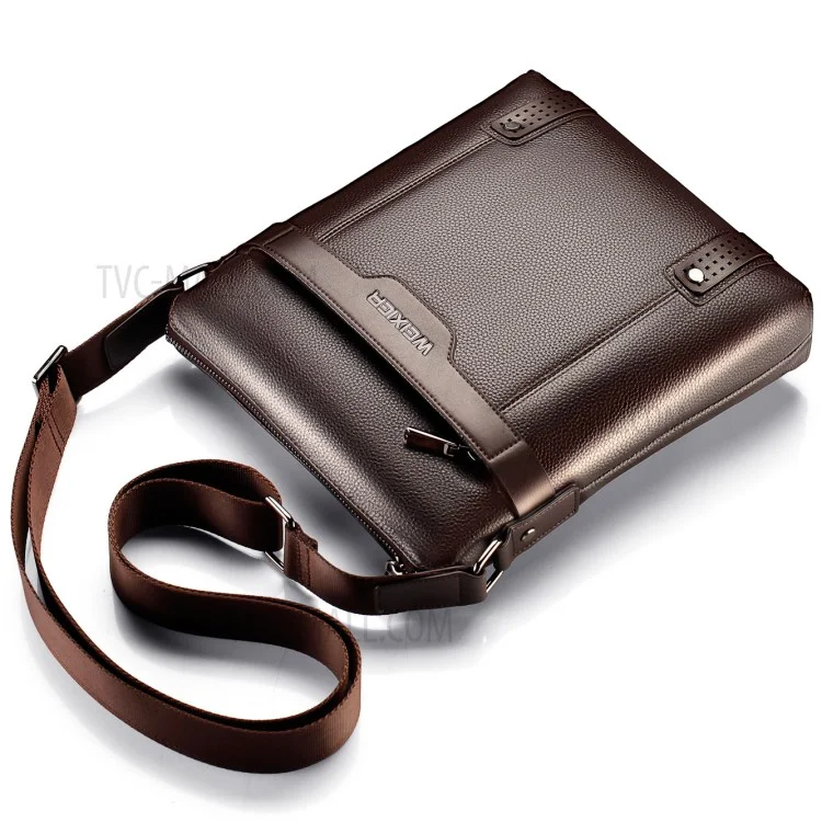 Weixier 18067 Multi-Taschen Reißverschluss Design PU Leder Crossbody Umhängetasche - Braun