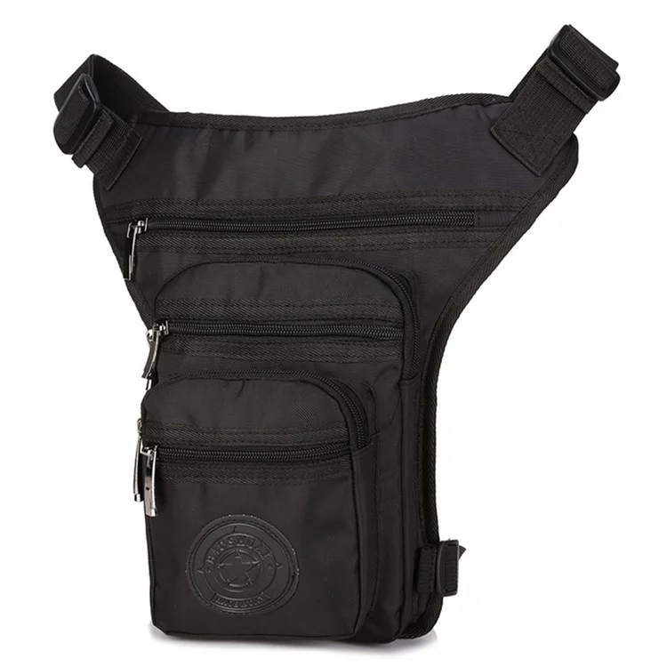 HAOSHUAI 322 Sac de jambe pour homme, imperméable en nylon tactique, sac de taille, 17x8x31cm - Noir