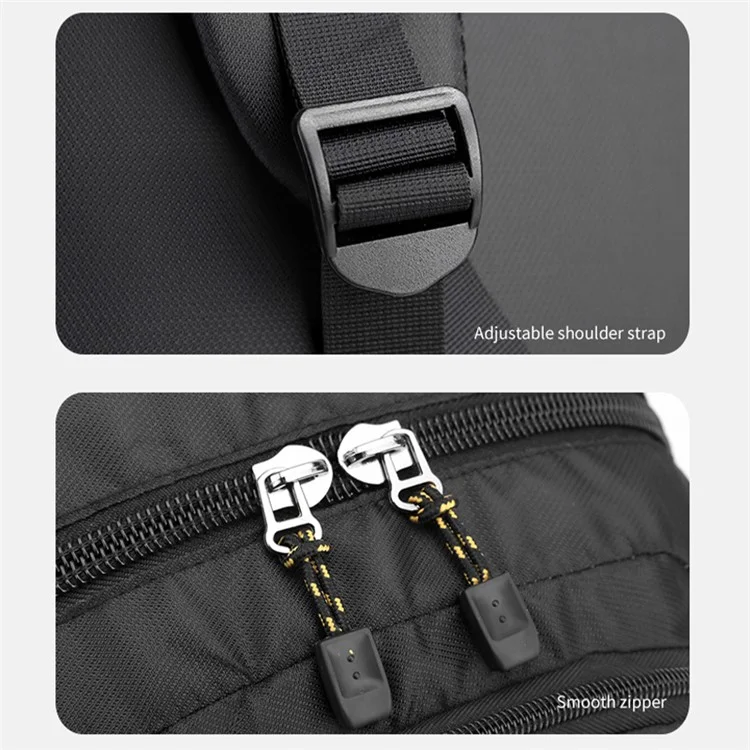 HAOSHUAI 6815 Waterproof Nylon Backpack Outdoor Travel Dual Shoulder Bag, 30x15x44cm - Black