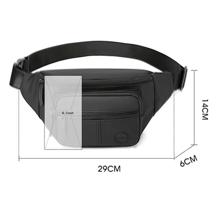 WEPOWER 1285 Sport Casual Chest / Waist Bag Men Single Shoulder Crossbody Bag, 29x6x14cm - Preto