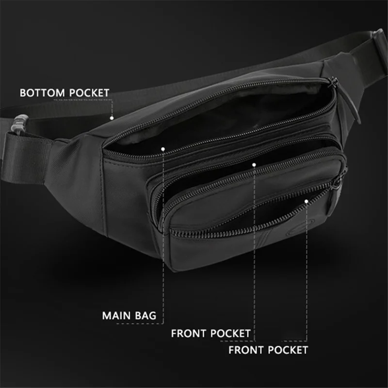 WEPOWER 1285 Sport Casual Chest / Waist Bag Men Single Shoulder Crossbody Bag, 29x6x14cm - Cinza