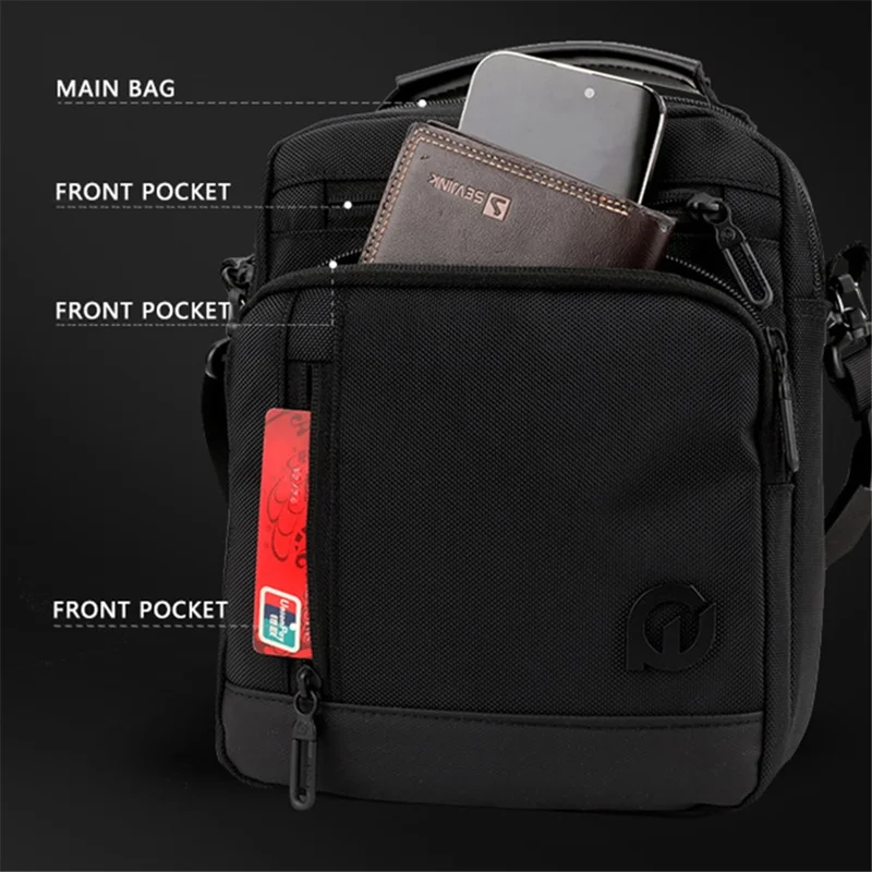 WEPOWER 2134 Men Single Shoulder Messenger Bag Waterproof Nylon Crossbody Bag, 20x8x25cm - Grey