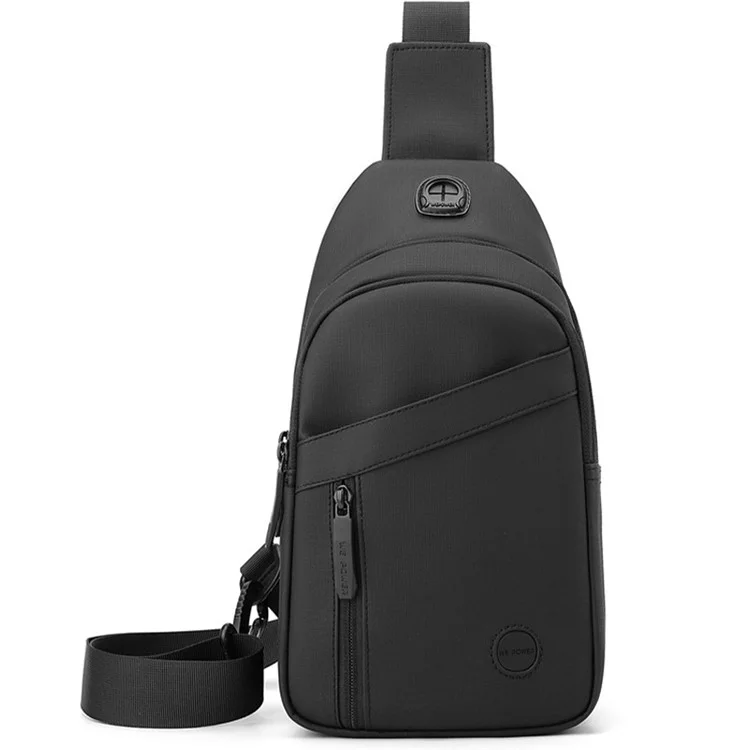 WEPOWER 1280 Stilvolle Nylon-Brusttasche Herren Einzelschultergurt Umhängetasche, 16x8x30cm - Schwarz