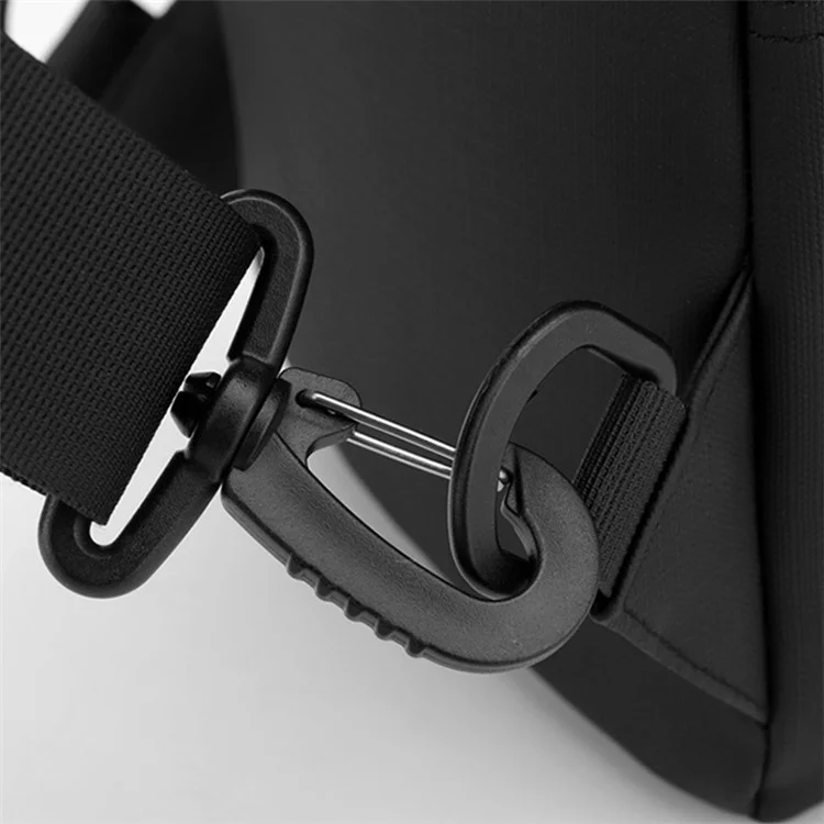 WEPOWER 1280 Stilvolle Nylon-Brusttasche Herren Einzelschultergurt Umhängetasche, 16x8x30cm - Schwarz