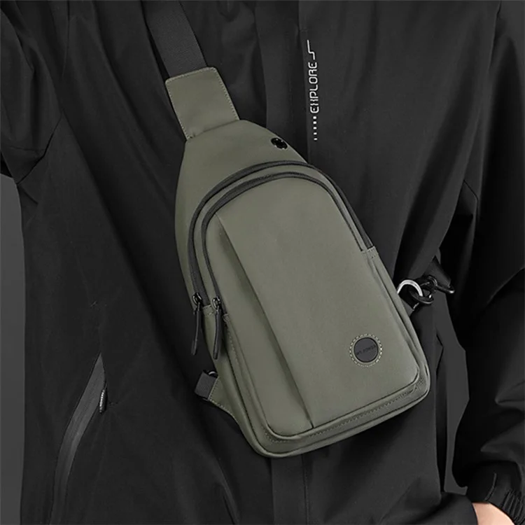 WEPOWER 1281 Stylish Men Chest Bag Nylon Single Shoulder Crossbody Bag, 17x8x31cm - Schwarz
