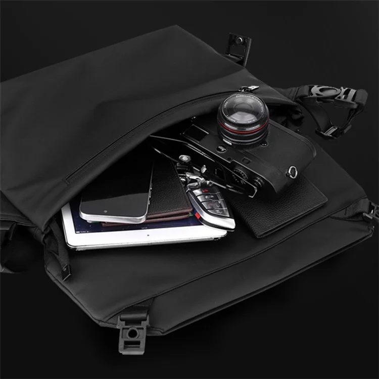 WEPOWER 1245 Stylish Men Nylon Single Shoulder Crossbody Bag, 37x11x21cm - Negro