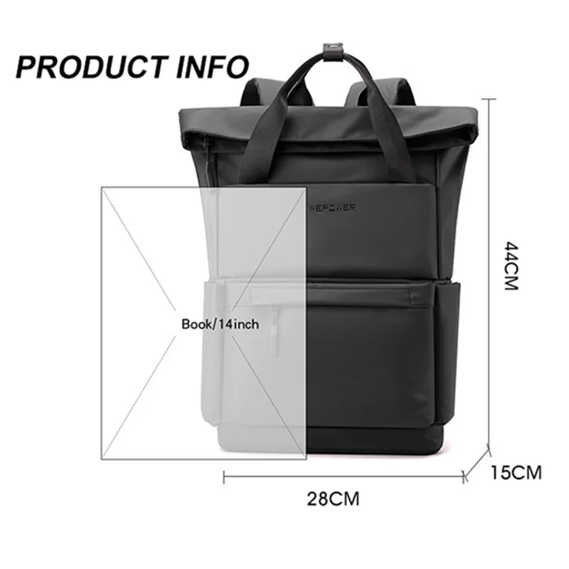 WEPOWER 1279 Zaino per Studenti 28x15x44cm Borsa Universitaria da Viaggio Campeggio - Blu Scuro
