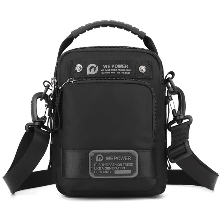 WEPOWER 1861 Borsa Marsupio Outdoor da Uomo Impermeabile in Nylon, Tracolla Singola Crossbody, 14x10x20cm - Nero