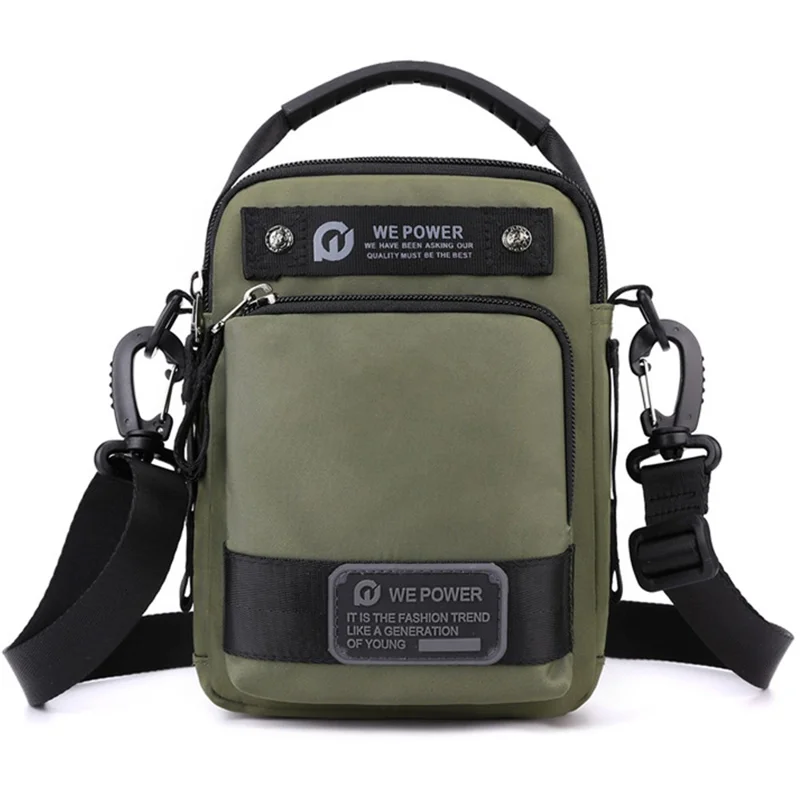 WEPOWER 1861 Bolsa de Cintura para Homens Outdoor Impermeável em Nylon, Bolsa Transversal Única, 14x10x20cm - Verde do Exército