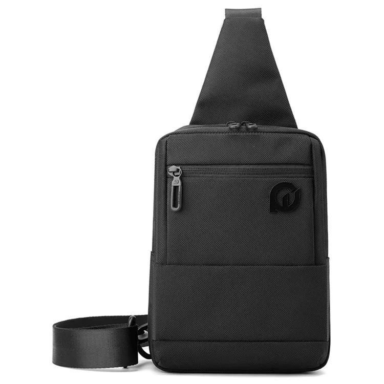 WEPOWER 2129 Bolso de pecho de nailon impermeable y elegante para hombres, bolso cruzado, 17x7x24cm - Negro