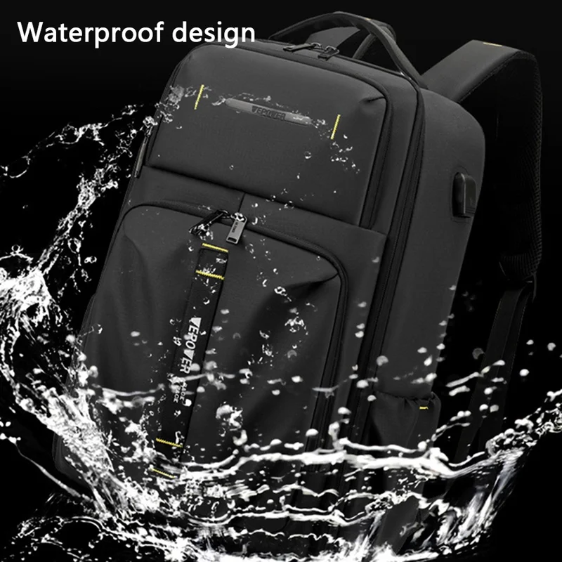 WEPOWER 1288 Élégant sac à dos de voyage en nylon pour homme avec port USB, 30x18x47cm - Vert armée