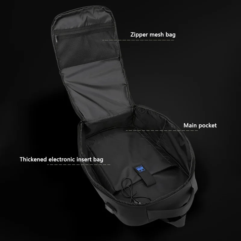 WEPOWER 1288 Élégant sac à dos de voyage en nylon pour homme avec port USB, 30x18x47cm - Vert armée
