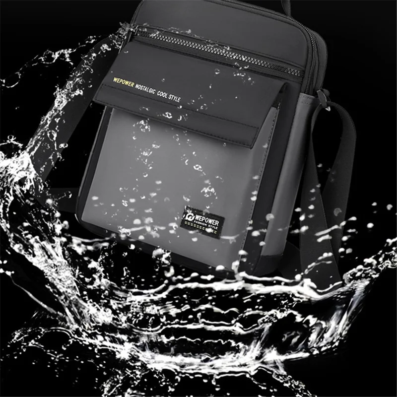 WEPOWER 5838 Мужская непромокаемая нейлоновая одноплечевая сумка-мессенджер, 22x10x27см - Серый