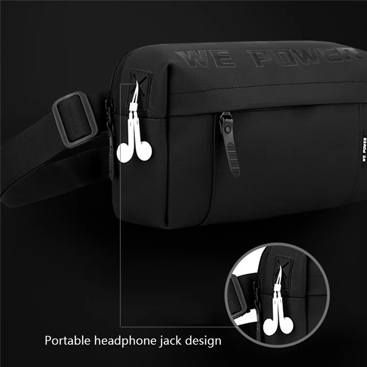 WEPOWER 1282 Men's Crossbody Bag Casual Shoulder Bag Boy's Daypack - Black