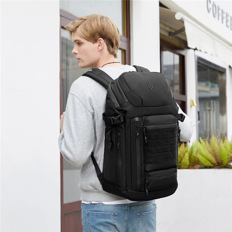 OZUKO 9746 Large Capacity Laptop Backpack Oxford Cloth Travel Dual Shoulder Bag, 33x16x50cm - Black