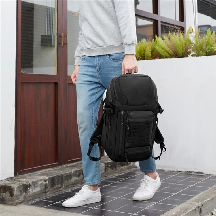 OZUKO 9746 Large Capacity Laptop Backpack Oxford Cloth Travel Dual Shoulder Bag, 33x16x50cm - Black