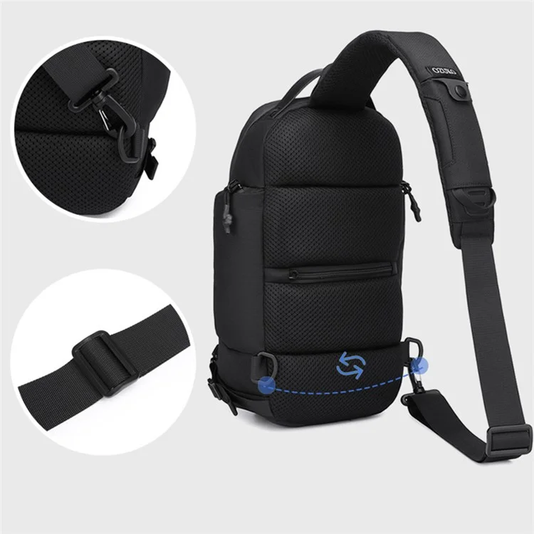 OZUKO 9740 Bolsa Cruzada para Hombre de Oxford Impermeable, 19x16x39cm - Negro
