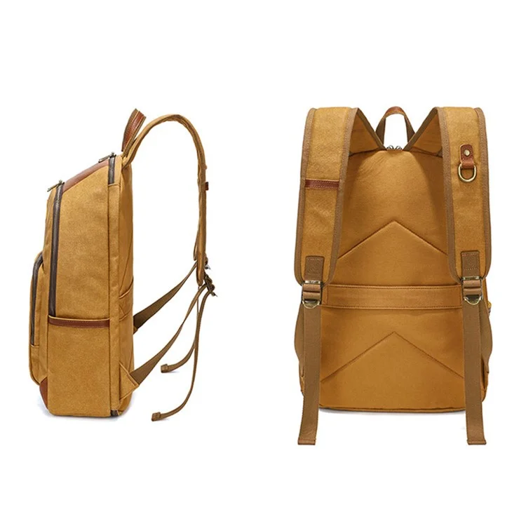 Mochila de Lona para Homens B16 Grande Bolsa para Laptop Bolsa de Viagem Bolsa de Armazenamento Daypack - Amarelo