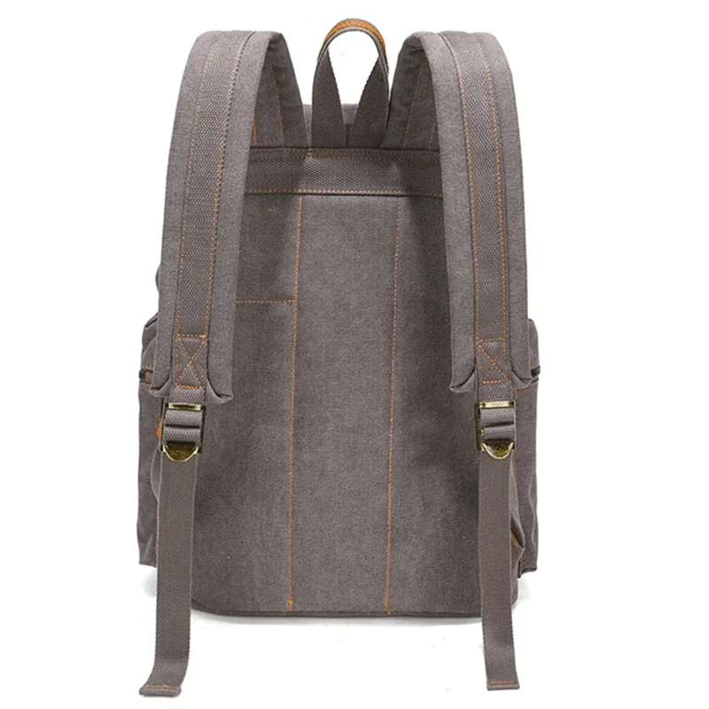 1001 Vintage Washed Canvas Backpack Large Capacity Shoulder Bag for 16-inch Laptop - Dark Grey