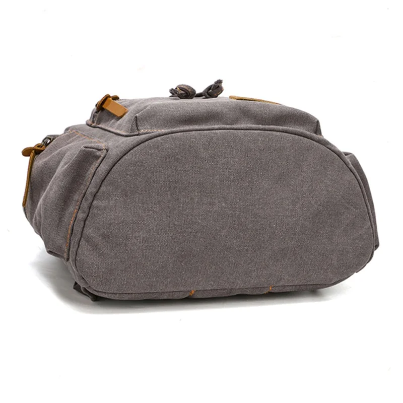 1001 Vintage Washed Canvas Backpack Large Capacity Shoulder Bag for 16-inch Laptop - Dark Grey