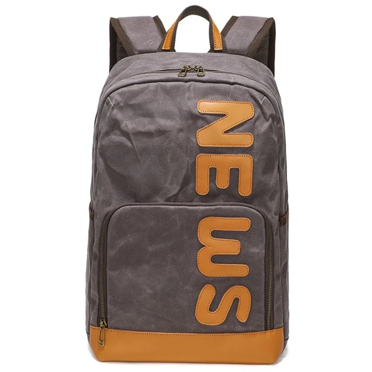 B20 Men's Canvas Backpack Laptop Storage Bag Travel Bag Daypack - Grey