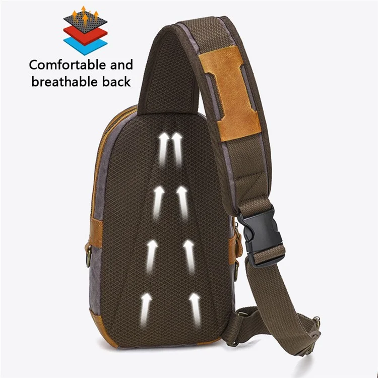 10126 Herren-Umhängetasche aus Canvas, Crossbody-Tasche, Daypack - Grau