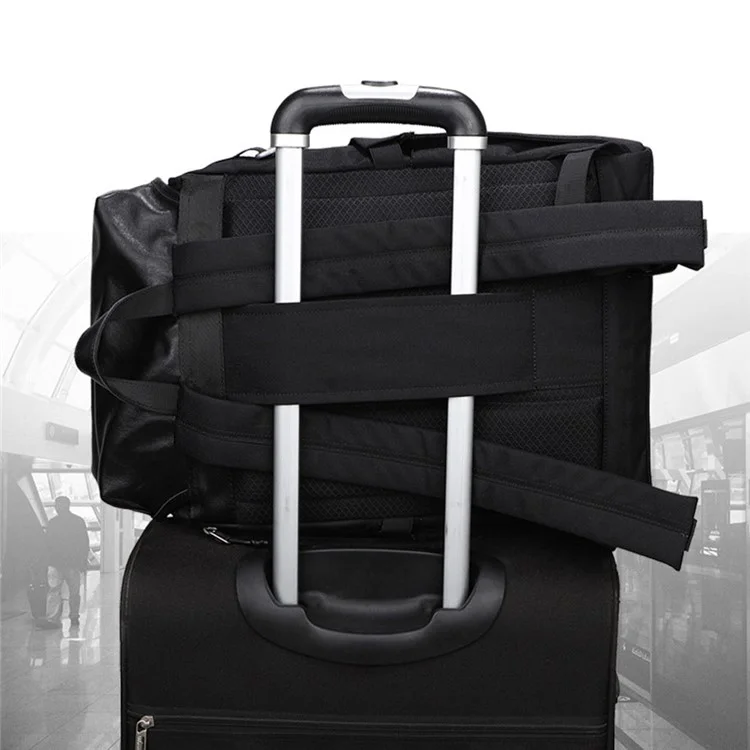 B785 Vintage-Laptop-Rucksack für Herren mit großer Kapazität, Doppel-Schultertasche - Schwarz