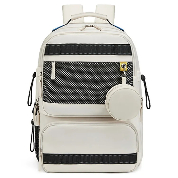 OUTWALK 2287 Mochila de Viagem em Tecido Oxford com Bolso Redondo Pequeno - Bege