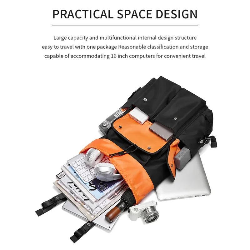 OUTWALK 2230 Large Capacity Men Travel Backpack Oxford Cloth Laptop Daypack - Army Green