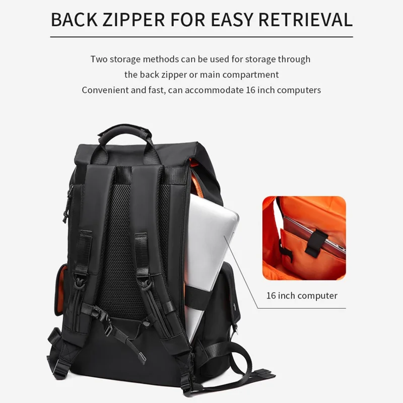 OUTWALK 2230 Large Capacity Men Travel Backpack Oxford Cloth Laptop Daypack - Army Green