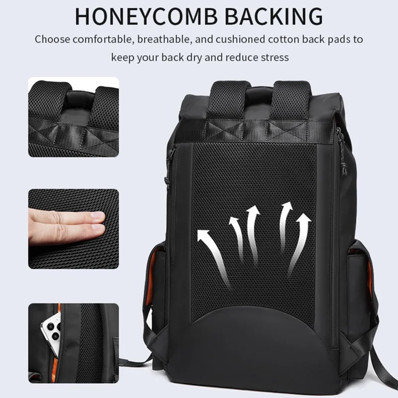 OUTWALK 2230 Large Capacity Men Travel Backpack Oxford Cloth Laptop Daypack - Army Green