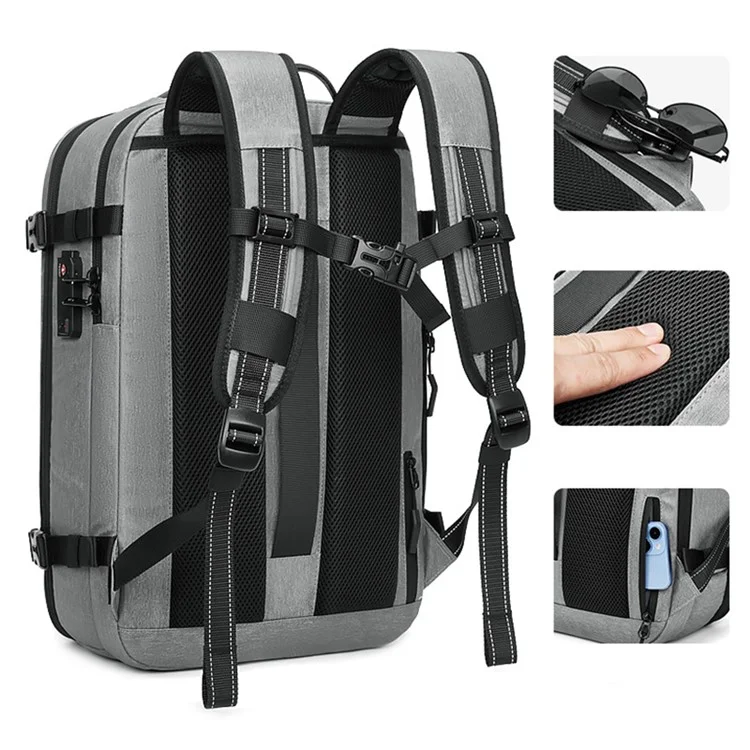 OUTWALK 7705 Kompressions-Reiserucksack Oxfordstoff Herren-Laptoptasche Daypack - Hellgrau