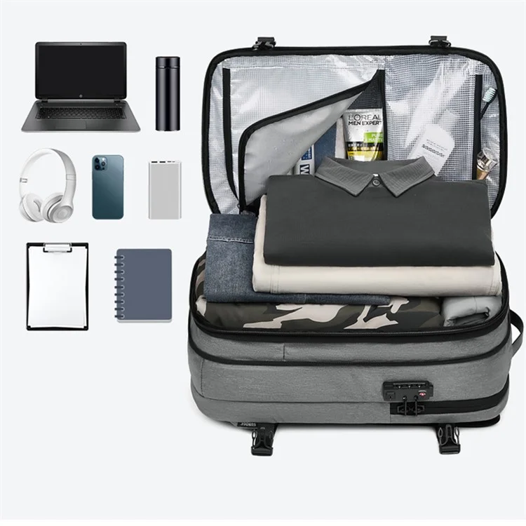 OUTWALK 7705 Compression Travel Backpack Oxford Cloth Men's Laptop Bag Daypack - Blue