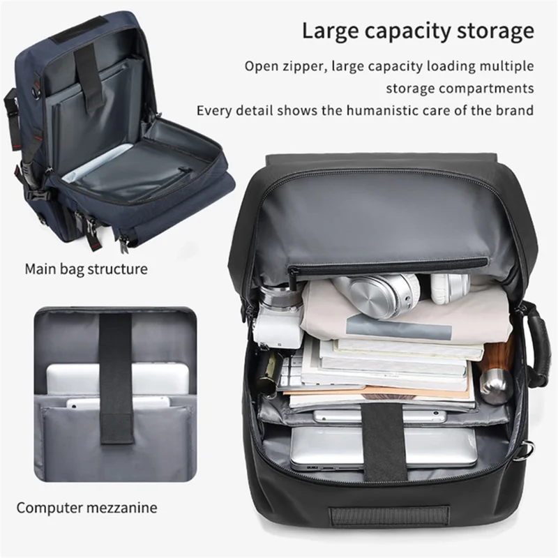 OUTWALK ALTW7768# 22-Inch Men's Outdoor Climbing Bag Large Capacity Travel Backpack - Black