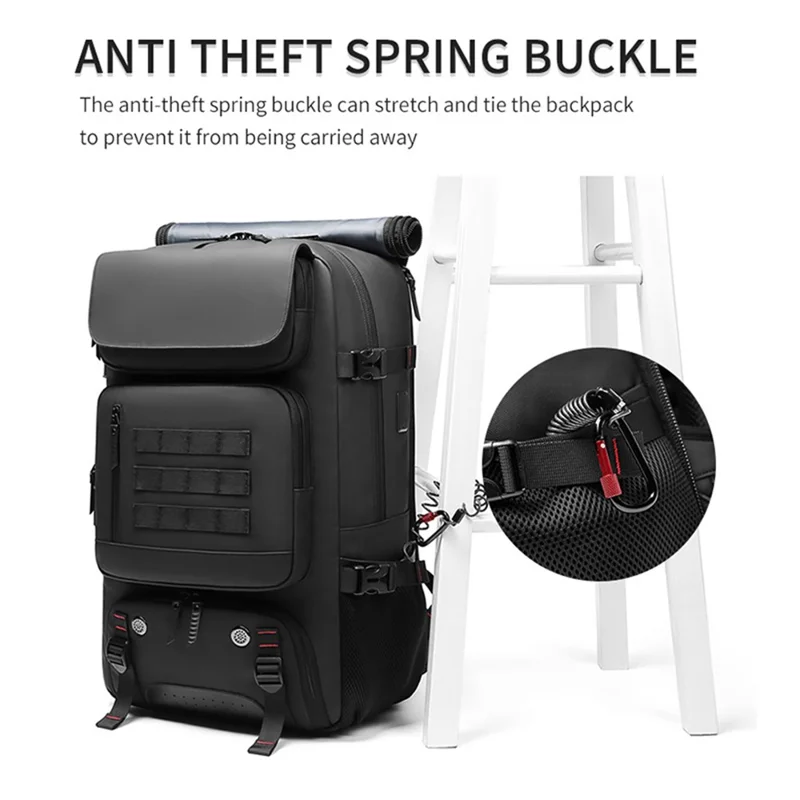 OUTWALK ALTW7768# 22-Inch Men's Outdoor Climbing Bag Large Capacity Travel Backpack - Black