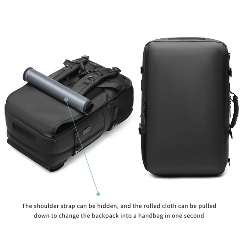 OUTWALK ALTW7768# 22-Inch Men's Outdoor Climbing Bag Large Capacity Travel Backpack - Black