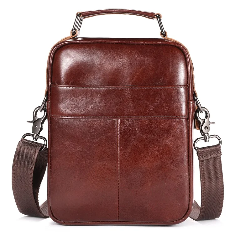 BULLCAPTAIN 049 Borsa a tracolla in pelle bovina vintage per uomo - Coffee