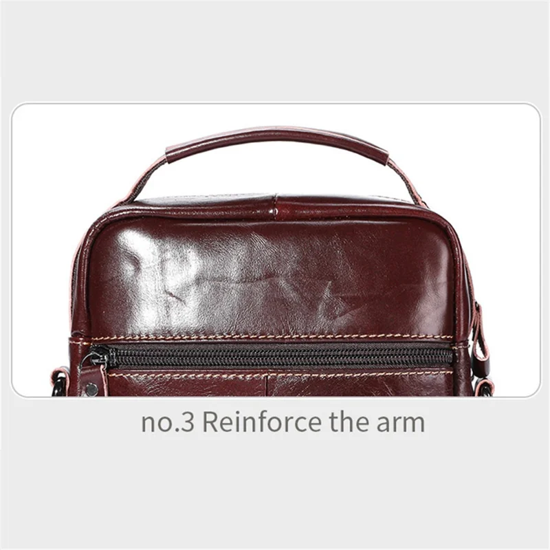 BULLCAPTAIN 400 Men's Crossbody Bag Cowhide Leather Messenger Bag Large Daypack - Coffee