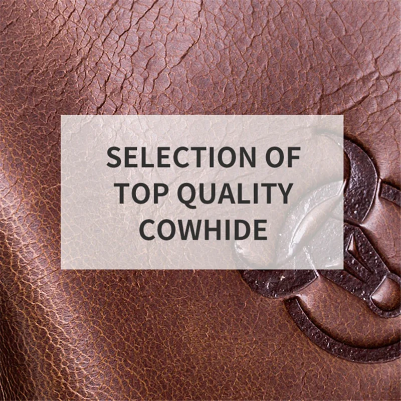 BULLCAPTAIN 400 Men's Crossbody Bag Cowhide Leather Messenger Bag Large Daypack - Coffee