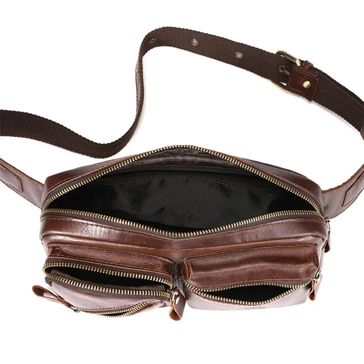 BULLCAPTAIN 082 Travel Outdoor Herren Brusttasche Oberleder Tasche - Kaffee
