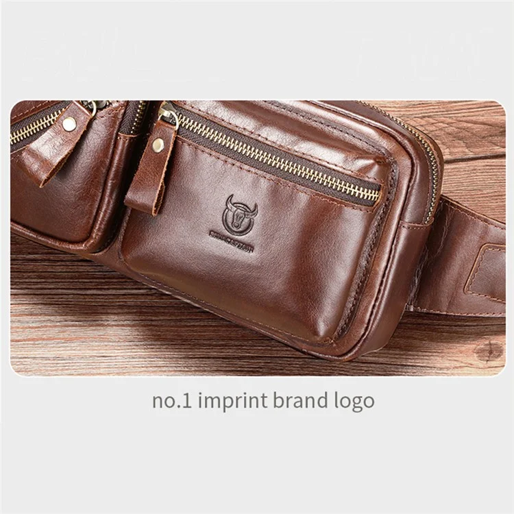 BULLCAPTAIN 082 Travel Outdoor Herren Brusttasche Oberleder Tasche - Kaffee