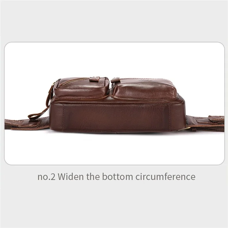 BULLCAPTAIN 082 Travel Outdoor Herren Brusttasche Oberleder Tasche - Kaffee