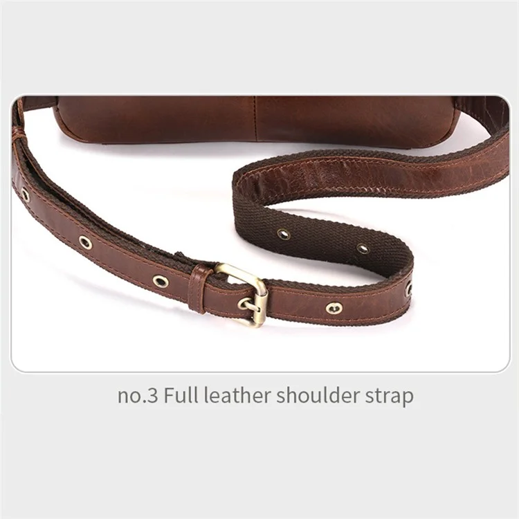 BULLCAPTAIN 082 Travel Outdoor Herren Brusttasche Oberleder Tasche - Kaffee