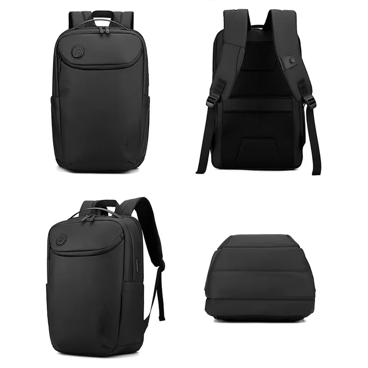 WEPOWER 1276 Business Men Waterproof Nylon Laptop Backpack Travel Shoulder Bag - Black
