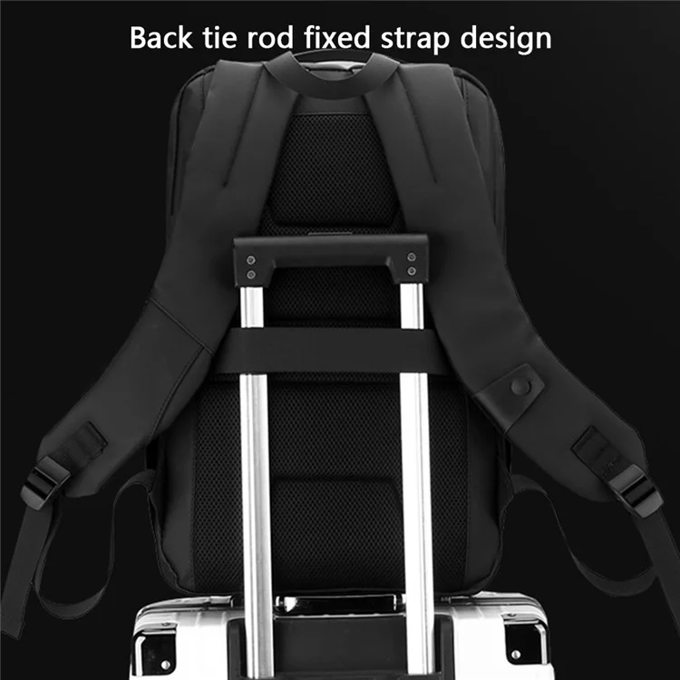 WEPOWER 1276 Business Men Waterproof Nylon Laptop Backpack Travel Shoulder Bag - Black
