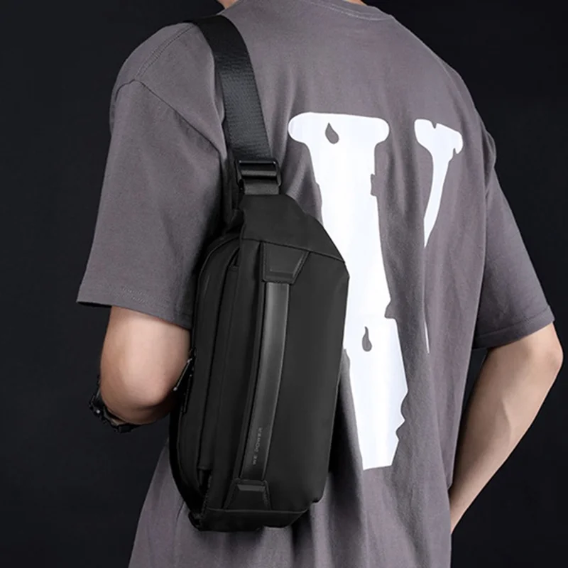 WEPOWER 1235 Casual Nylon Chest Pack Waterproof Men Crossbody Bag - Black