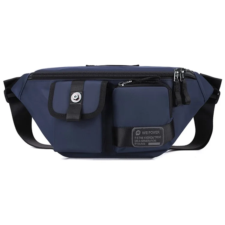 WEPOWER 1864 Waterproof Nylon Chest Bag Men's Fanny Pack Waist Bag Crossbody Bag - Dark Blue